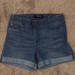 Liverpool Blue Jean Shorts with Rolled Hem